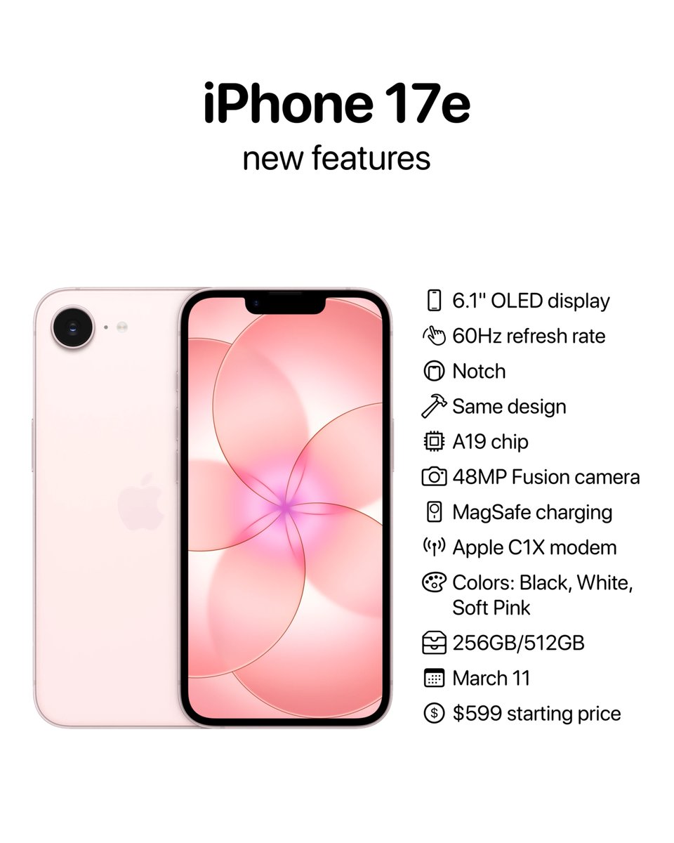 theapplehub's tweet image. This is the new iPhone 17e 🔥

Would you buy one?