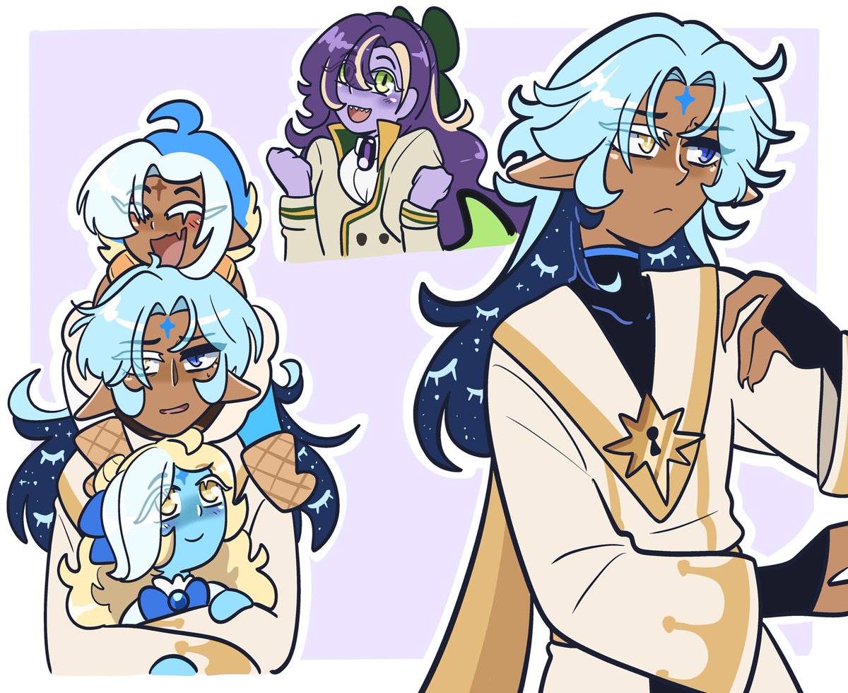 "Here’s an idea if you’re down! Do a collaboration with rin and their fan pvsm kids! (Ik rin did this before but I really wanna see their fan kids in your style!)" ->

I’ve actually drawn Azure and Autumn before!!!! I love Rin’s fankids so much they make me feel so maternal