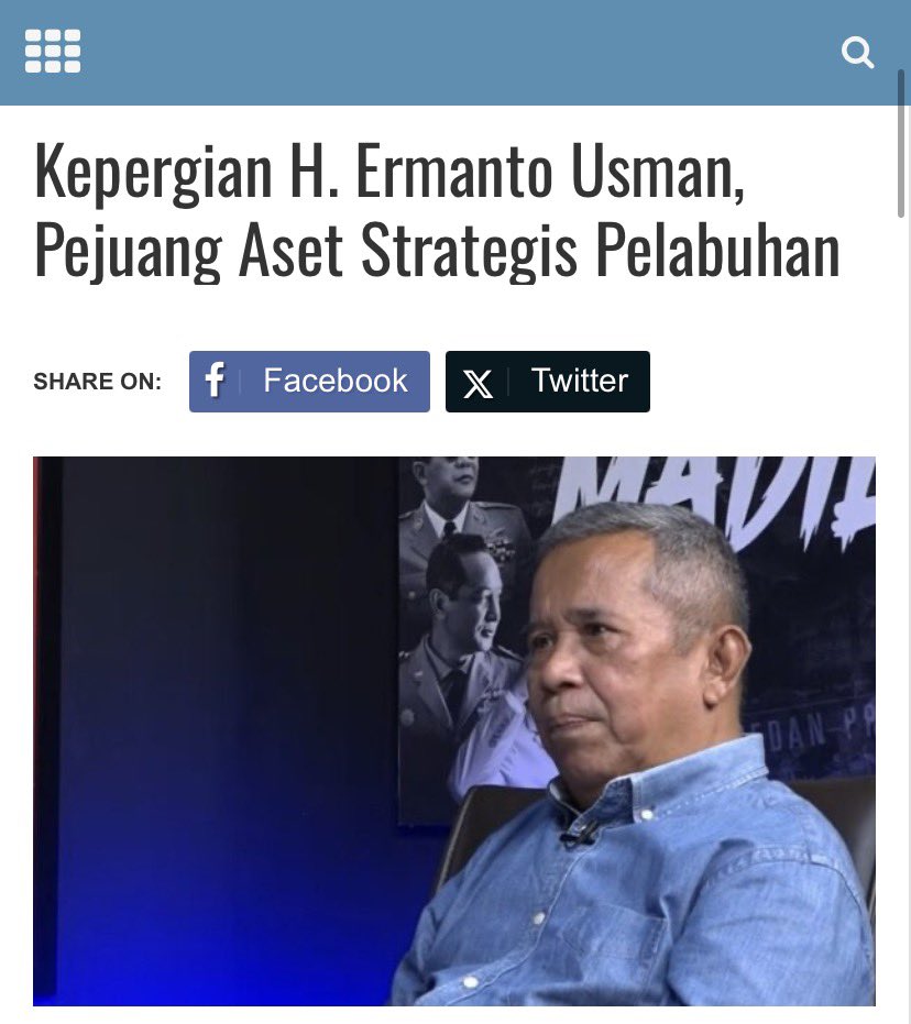 🚨Breaking News🚨

Menurut berita Tempo, korban perampokan di Bekasi bernama "Ermanto Usman"

Setelah menelusuri bebeberapa media, kami menemukan bahwa Almarhum adalah sosok yang tak kenal lelah dalam memperjuangkan tata kelola pelabuhan yang transparan, akuntabel, dan melindungi