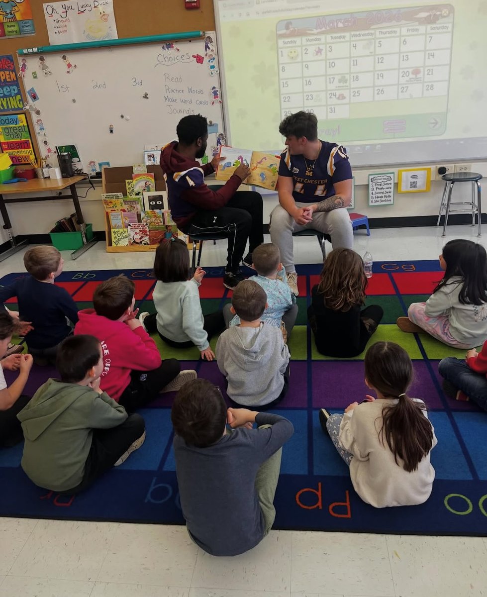 WCUGoldenRamsFB's tweet image. National Reading Across America Day 2026✅ 

Thank you East Bradford Elementary for a great morning!
#GenerationStrong #TheFutureIsNow