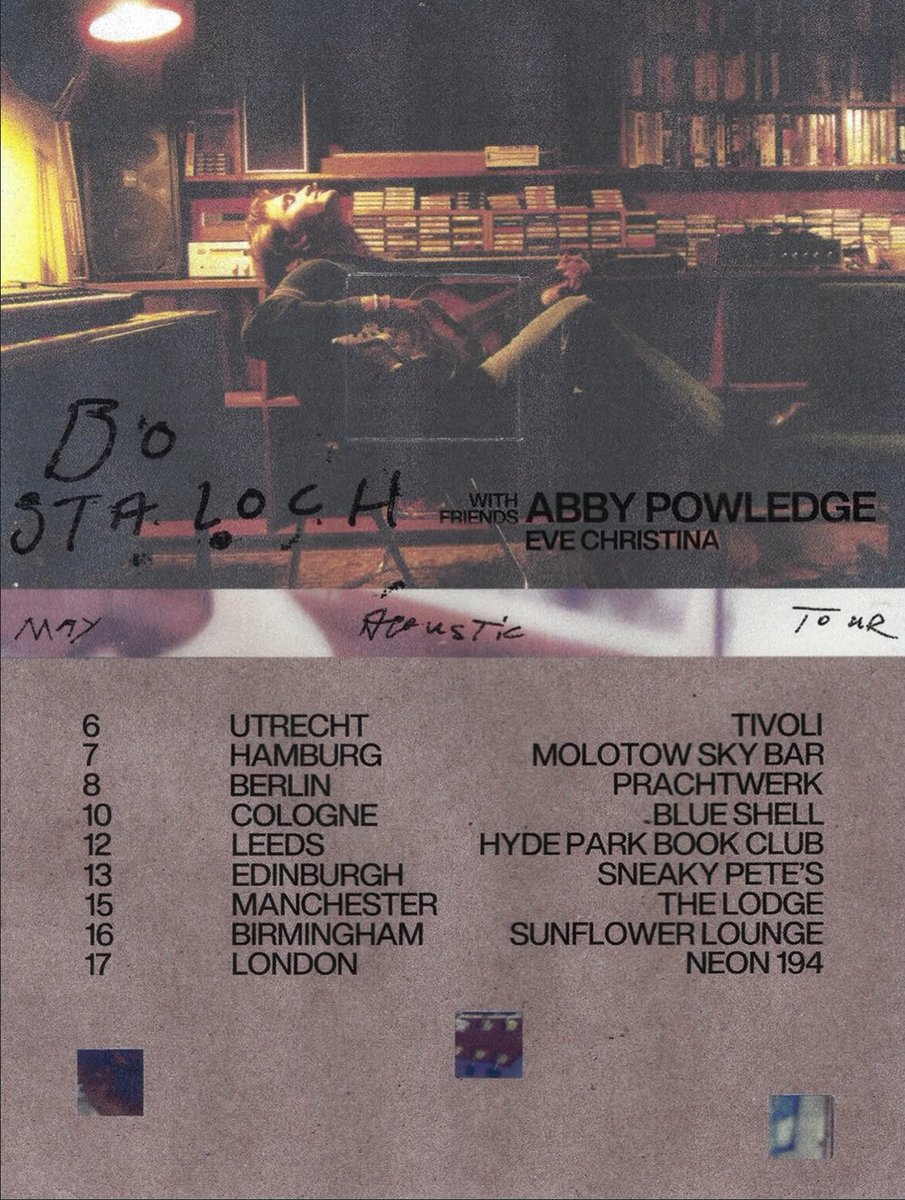 bostalochupdate's tweet photo. EUROPE!!! bo will be seeing you for an acoustic tour throughout may with abby powledge and eve christina!! be there 🫡🫡 https://t.co/5OL22h4jHW