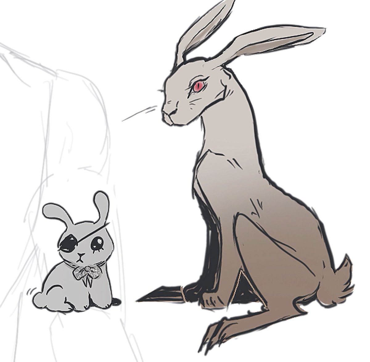 unpopular opinion: ciel is a cute little bunny and sebastian is a creepy ass hare