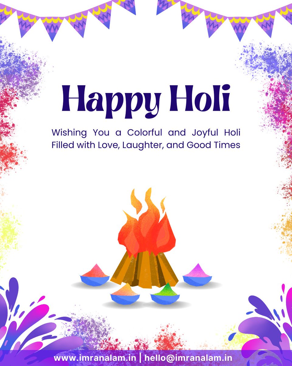 ErIMRANALAM's tweet photo. 🎉 Wishing you and your family a very Happy &amp; Colorful Holi!

May this festival of colors fill your life with happiness, success, and new opportunities.

#HappyHoli
#Holi2026 #Holi
#FestivalOfColors
#imranalam_in
#TechWithCreativity
#DigitalIndia
#SpreadHappiness
#CelebrateLife https://t.co/FSLbIwfpGv