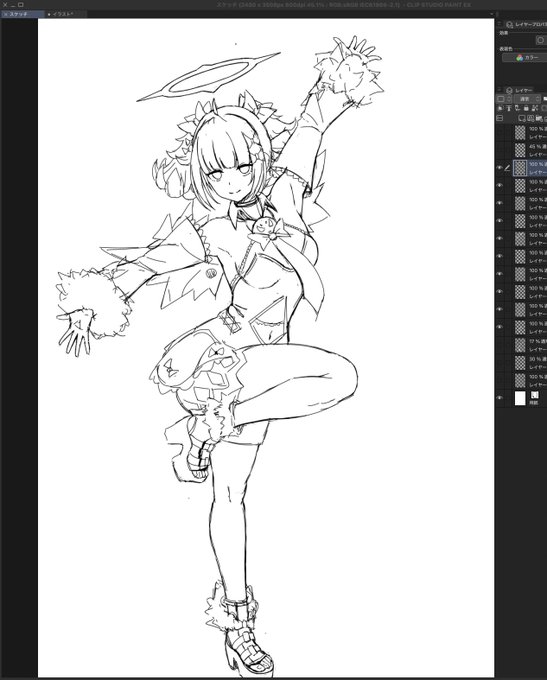 原稿も終わって創作の方でもマンガ描こうかとちょっと練習中 