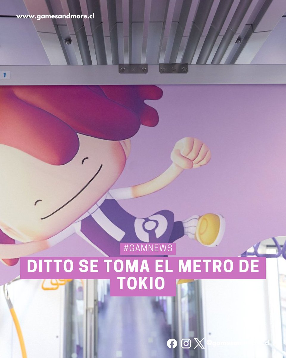 GamesAndMoreCL's tweet photo. #GAMNews Ditto se toma el metro de Tokio 🚉🌸

Con motivo del lanzamiento de Pokopia se ha decorado un metro con elementos decorativos de Ditto, este decorado estará disponible por solo dos semanas.

¿Te gustaría ver algo asi en el metro?

#pokemon #pokopia #Ditto #Nintendo https://t.co/4TRjO9LsBC