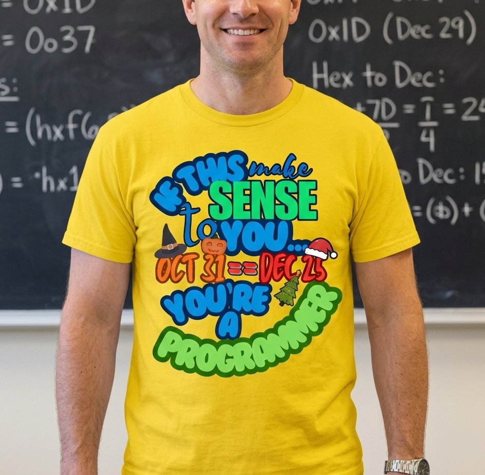 shirtparking's tweet photo. You Are A Programmer If You Know that Oct 31 == Dec 25! https://t.co/wLe8QVjsaX #CobolProgramming #LegacySystem #Coding #DataEntry #MainframeLife #ProgrammerLife #Shirtparking https://t.co/uySpGxUXTY