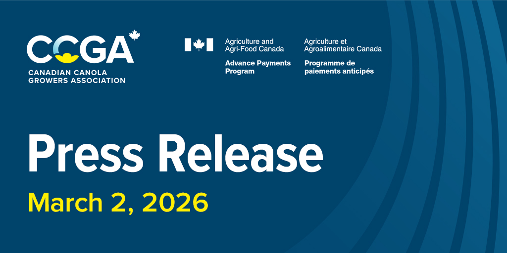 ccga_ca's tweet photo. Press Release: CCGA Launches 2026 Cash Advance Applications

Starting today, farmers can apply for up to $1 million, including: 
➡️Up to $100,000 interest-free on more than 50 eligible commodities; &
➡️Up to an additional $400,000 interest-free on canola only; +
➡️An interest-bearing advance rate of prime less 0.25%.

Read more: https://t.co/qAUDwGV9bT

#CdnAg #WestCdnAg #AAFC_APP