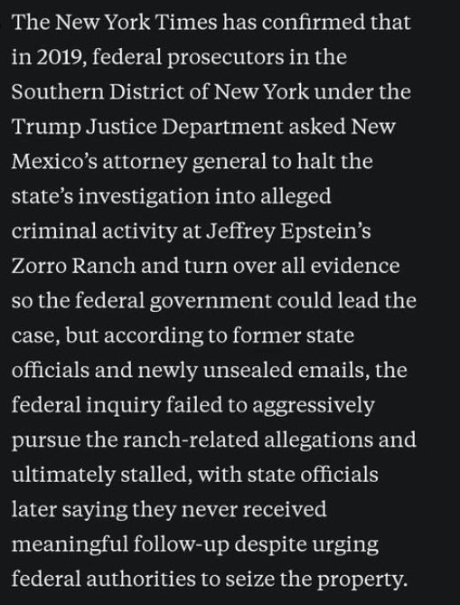 crunchyrugger's tweet photo. 2019. that's how long we know trump has known he had to keep investigators away from zorro ranch. https://t.co/TD0HLg9GyT