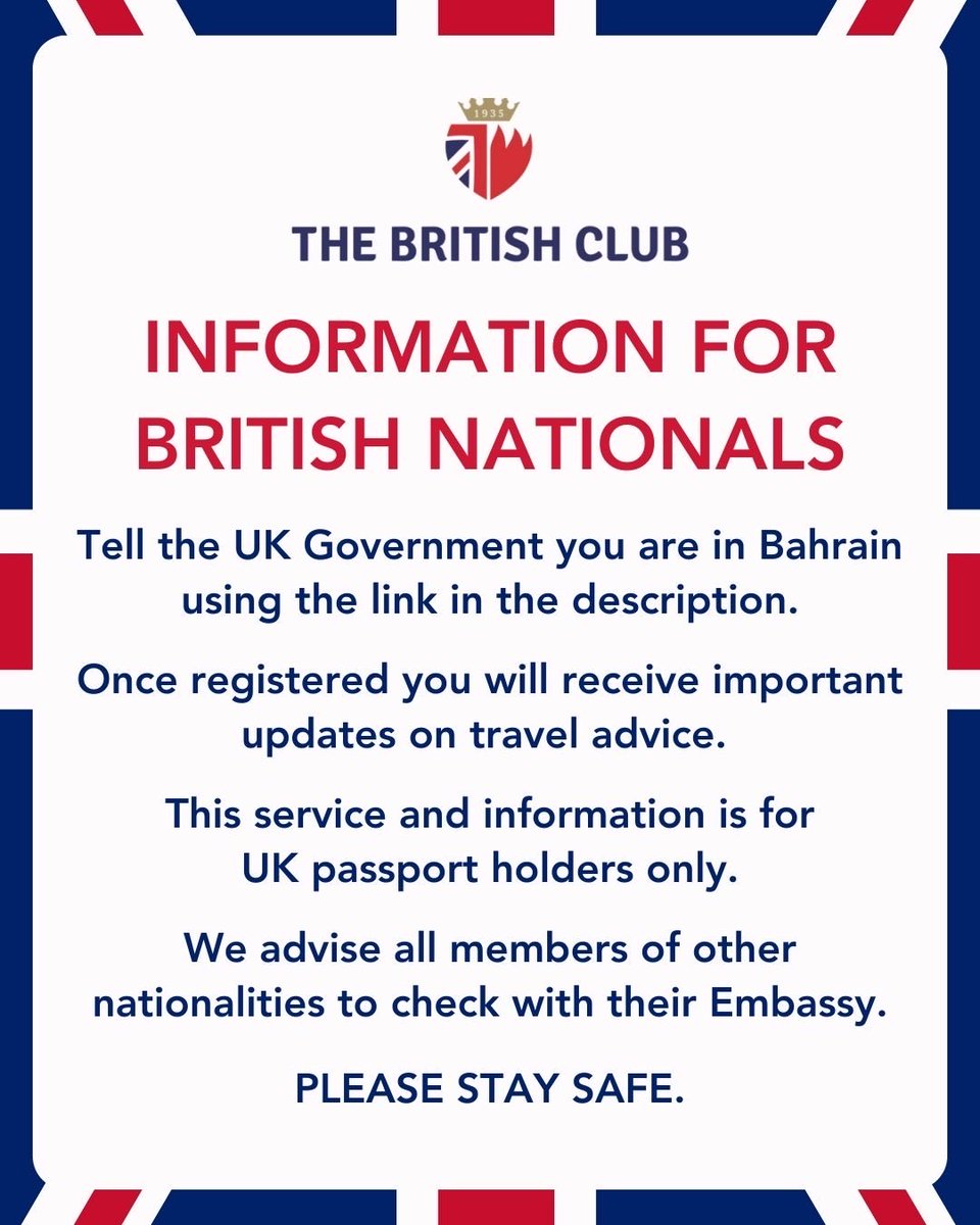 BritClubBahrain's tweet photo. Please use the following link to register: 

https://t.co/pi6p7yviff

#uk #british #bahrain #safe #staysafe https://t.co/OwcW5qQstN
