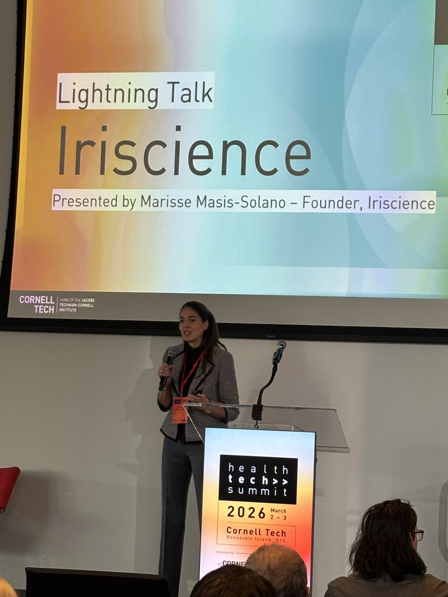 WCMEmergency's tweet image. #HealthTechSummit Lightning Talk featured presentations from @TucuviCare and @marissemasis of Iriscience.