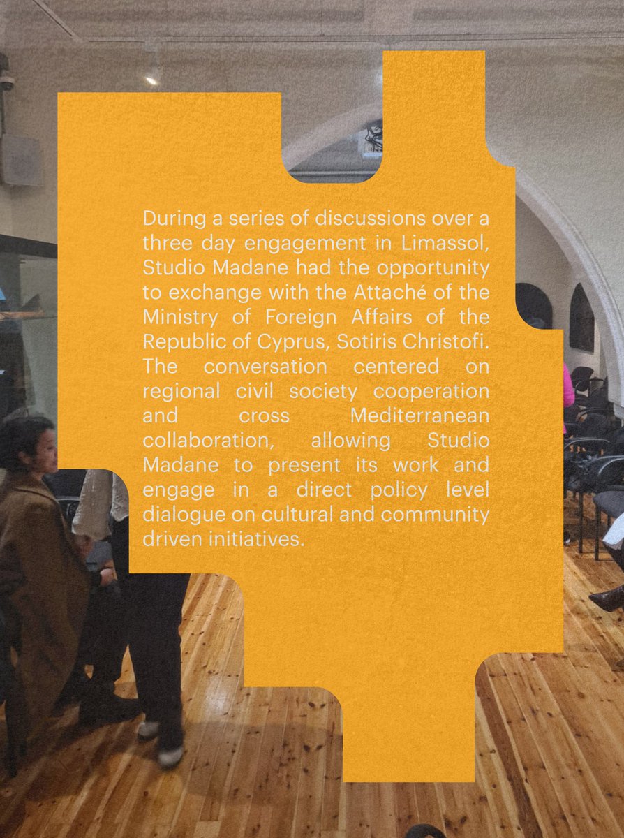 Studio Madane presents its work to the leaders and engages in direct policy-level dialogue with Attache to the Ministry of Foreign Affairs of the Republic of Cyprus, Sotiris Christofi.