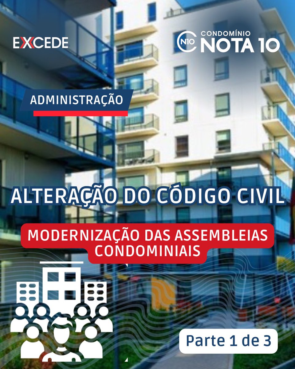 ExxcedeOficial's tweet photo. O #condomínio reflete a própria evolução da sociedade. Para acompanhar essa dinâmica, o Código Civil Brasileiro foi atualizado pela Lei nº 14.309/2022, trazendo mais flexibilidade às assembleias.
➡️ Saiba mais https://t.co/jh0k0ETpN9
𝗖𝗼𝗺𝗽𝗮𝗿𝘁𝗶𝗹𝗵𝗲!!! 🗣️⚖️⁉️🏙️
📸Freepik https://t.co/BOJMJn5AId