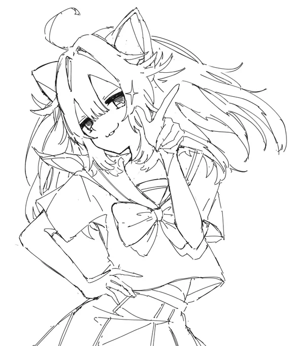 これは手癖の原型がない過去絵落書き
(実は気に入っている) 