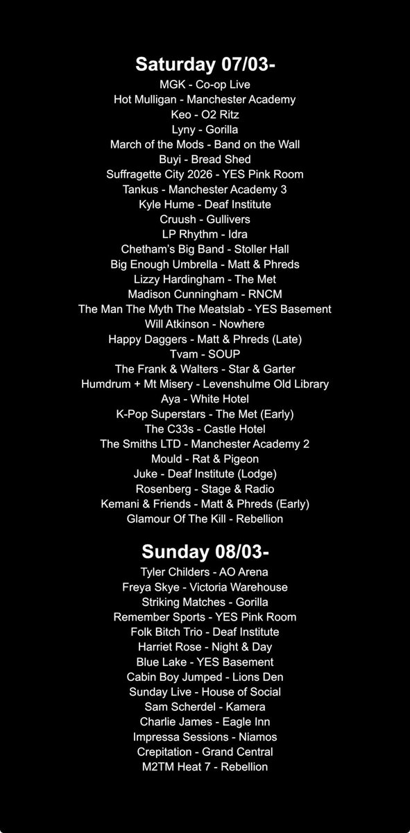 Manchester Gigs tweet media