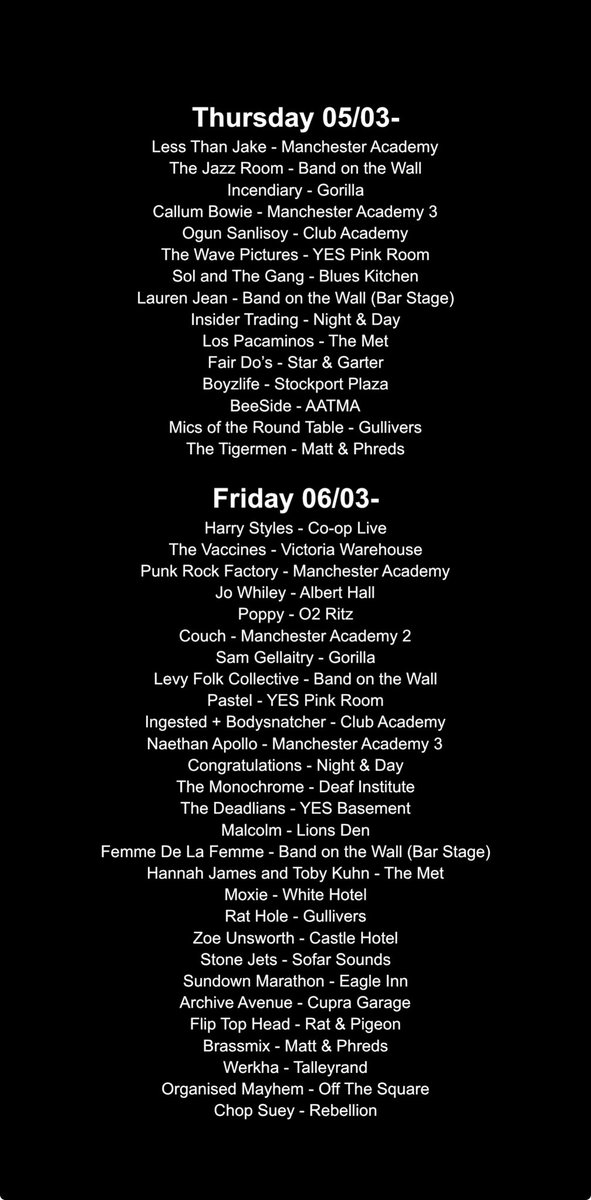 Manchester Gigs tweet media