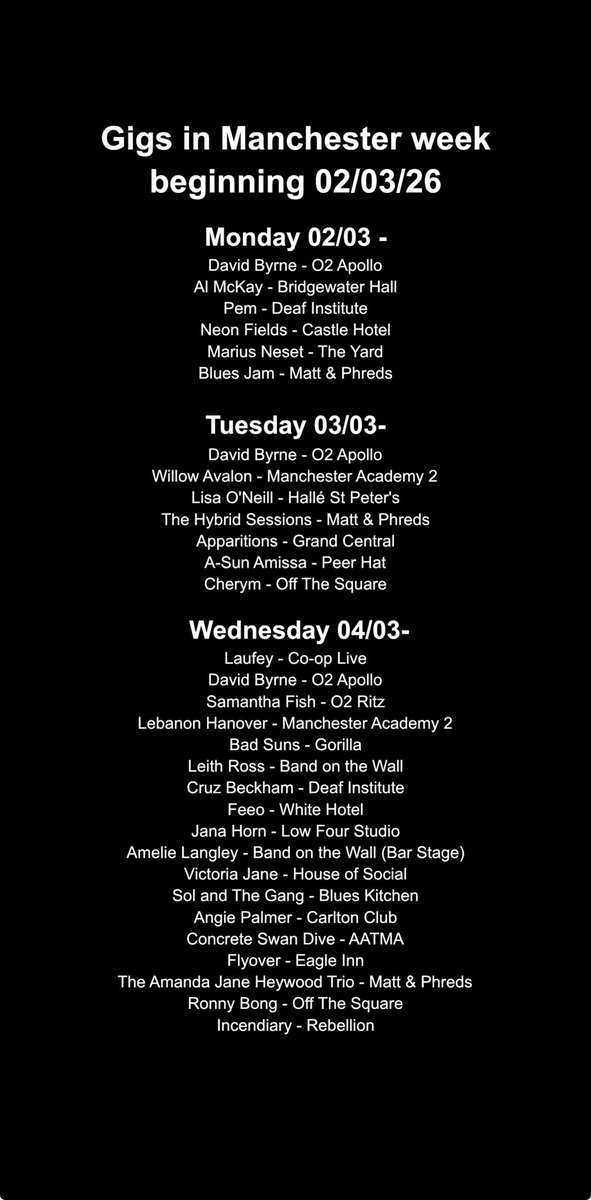 Manchester Gigs tweet media