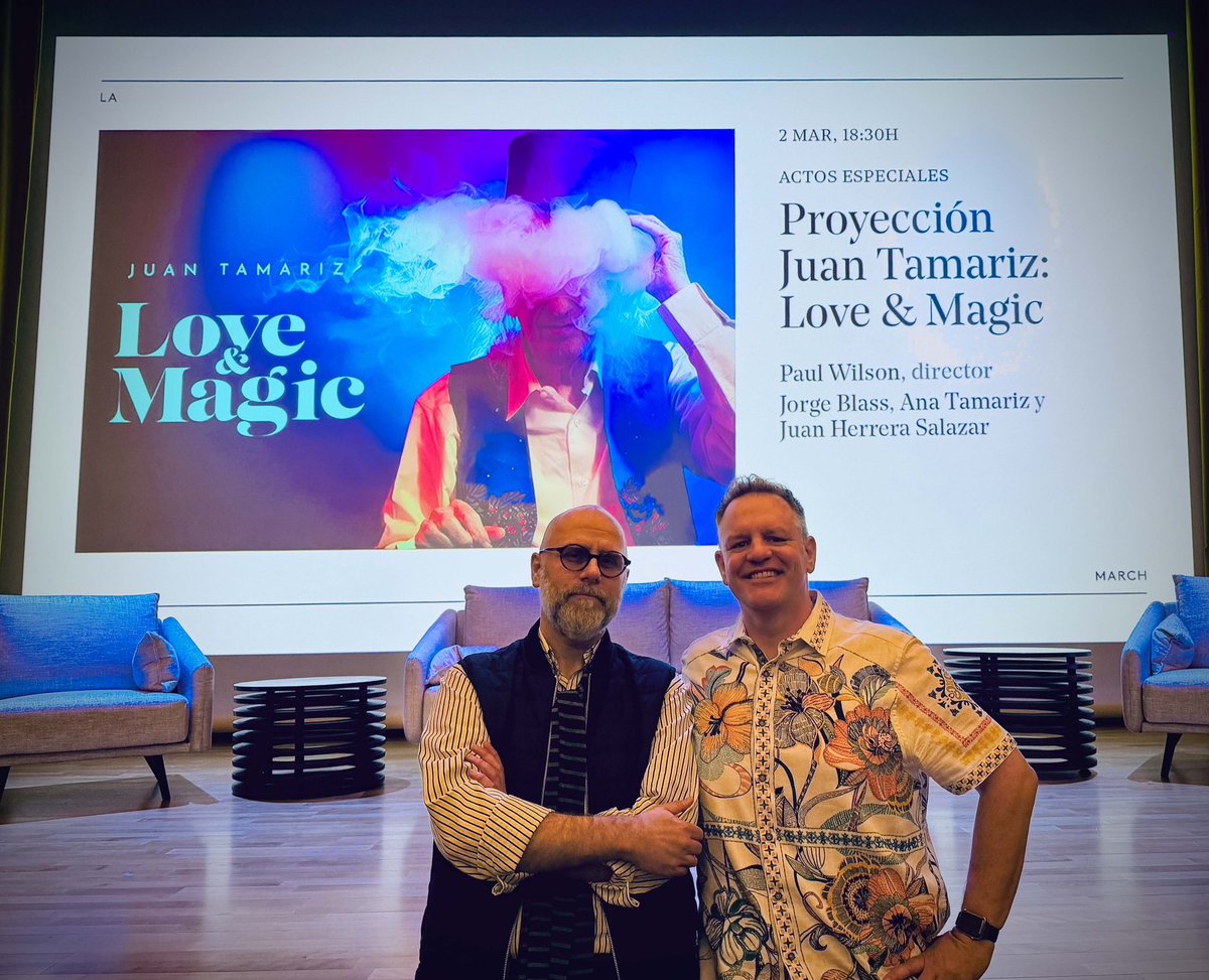 rpaulwilson's tweet photo. Our first public screening is tonight in Madrid at the prestigious Fundacion Juan March and the final step before locking picture and sharing 'Juan Tamariz - Love &amp; Magic' with the world. https://t.co/5oYNOdc6Aq