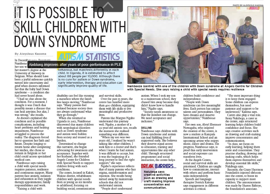 Angel's Centre promotes and contributes to inclusive education and skills development for children and youth with intellectual disabilities. #Inclusion #EveryChildMatters <a href="/videaug1/">VIDEA Uganda</a> <a href="/GPforEducation/">Global Partnership for Education</a> <a href="/GDSFoundation/">Global Down Syndrome Foundation</a>