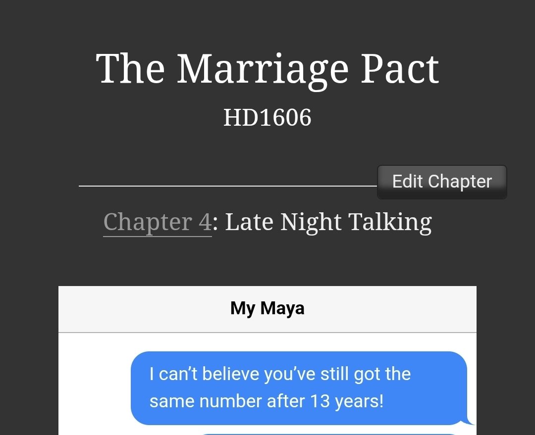 The Marriage Pact
Chapter 4
Late Night Talking📱
archiveofourown.org/works/80107756…