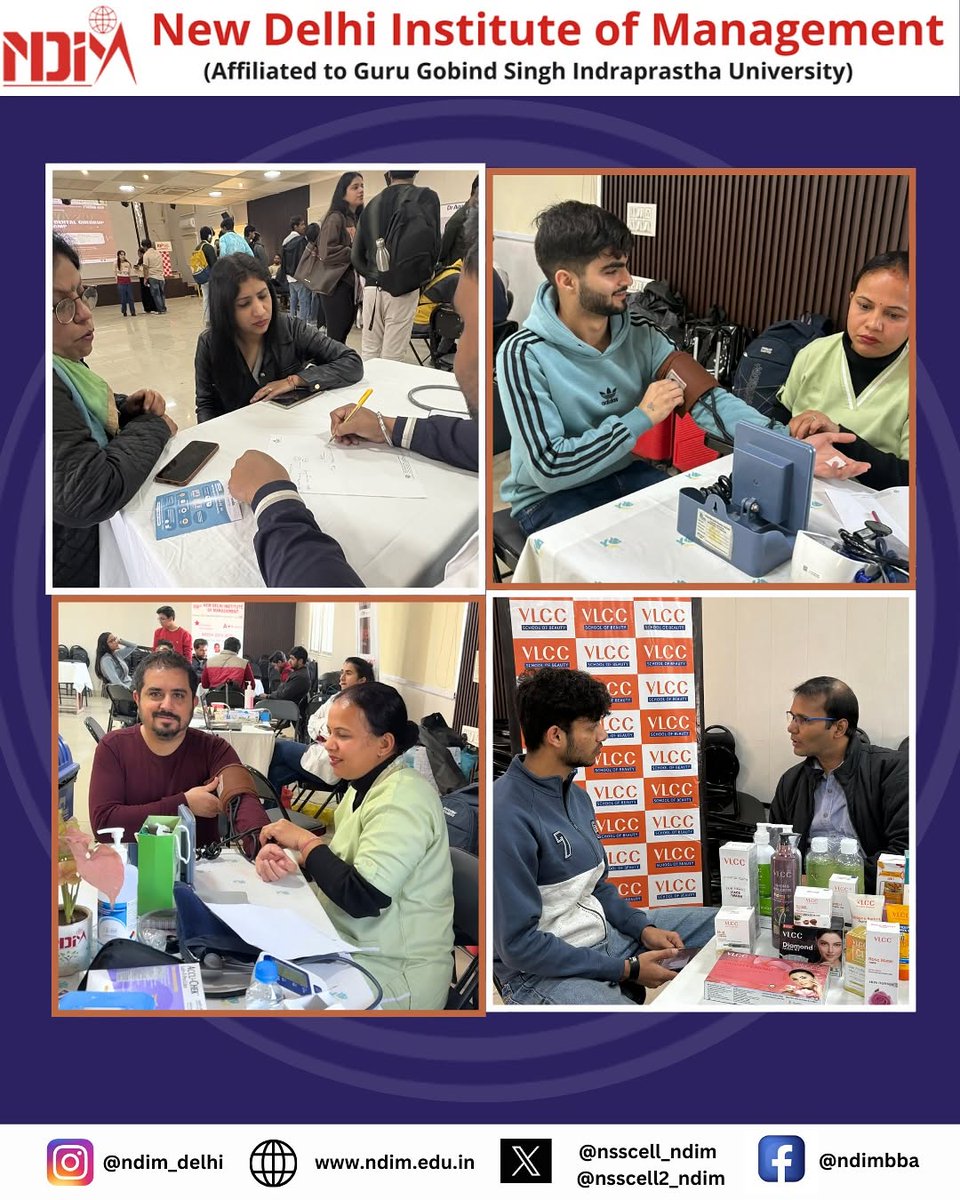 nsscell2_ndim's tweet photo. NSS Cell of NDIM (Unit 1 &amp; 2) in collaboration with IQAC and IIC organized Aarohan Health &amp; Dental Checkup 2.0 to promote preventive care and well-being on campus. 🦷✨

#NSS #Aarohan #HealthCheckup #DentalCare #NDIM https://t.co/KD9CINbpme