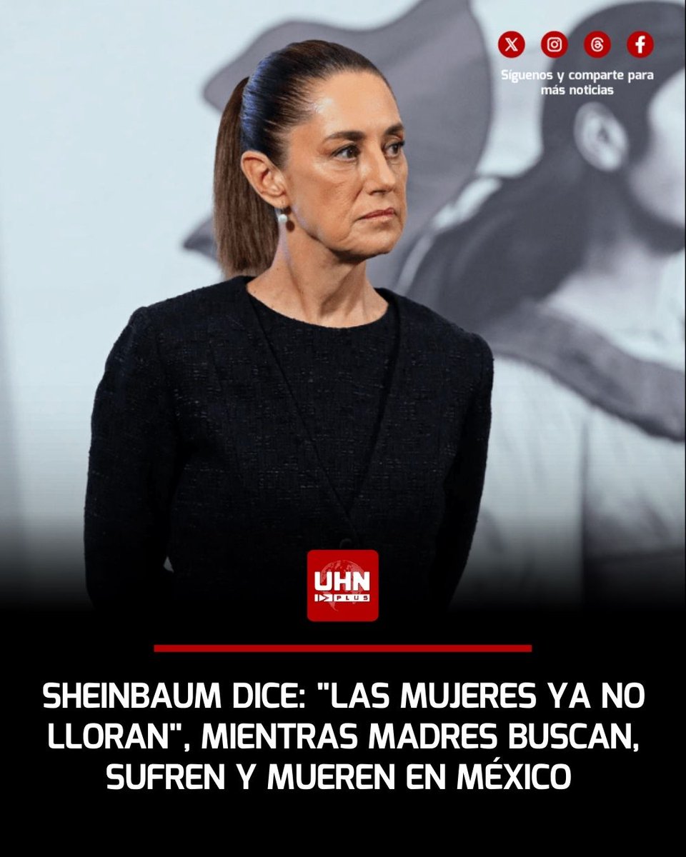 🇲🇽 Ojos en México 🚨 
La narcopresidente Claudia Sheinbaum generó indignación al usar el lema "las mujeres ya no lloran" para festejar un concierto en el Zócalo, ignorando la crisis de violencia que azota al país. Mientras el oficialismo aplaude el espectáculo, la realidad es