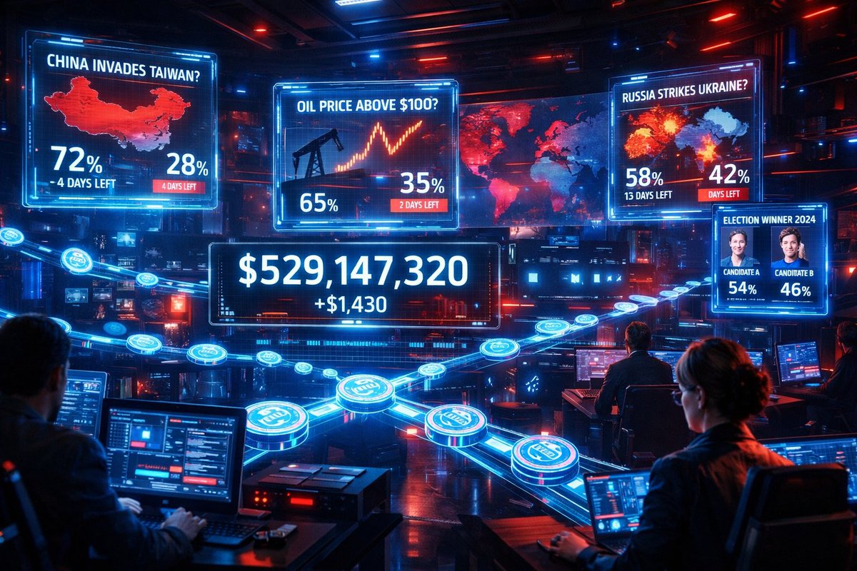 The 🌍 Polymarket broke all records, $529M of volume in the US strike market on Iran. Khamenei's care contract: $45M per day. 
No exchanges, no brokers—just onchain. 
Polymarket operates through USDC on Base-compatible infrastructure 🔵📊
<a href="/base/">Base</a>