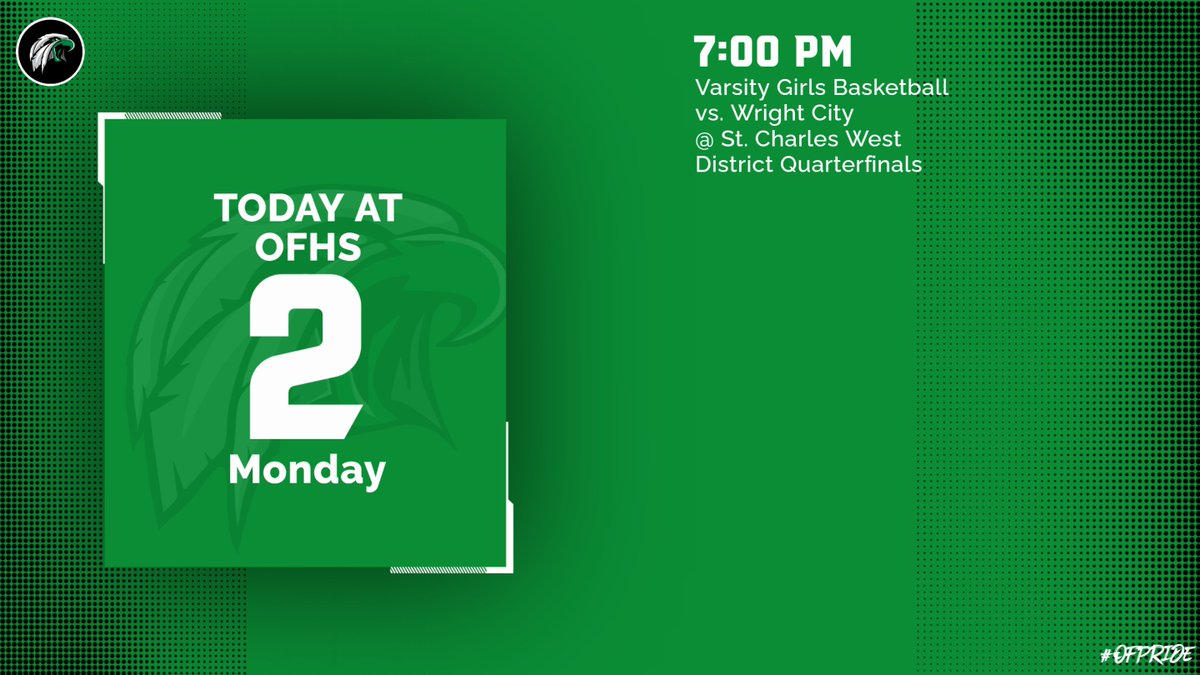 OFR5_Activities's tweet photo. Spring sports begin today!! All participants in Spring sports will start in the Commons after school today to check in.
As a reminder, admission is $6 and no passes are accepted for District Tournaments. #OFPride https://t.co/BK372Kf0N1