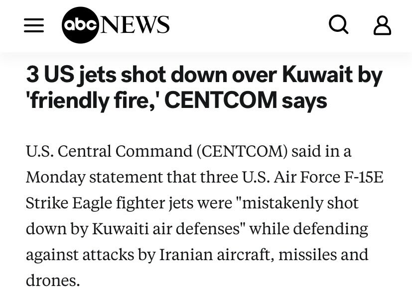 <a href="/ReallyAmerican1/">Really American 🇺🇸</a> Yes, “stupid rules of engagement” like, you know, not shooting down your own aircraft.