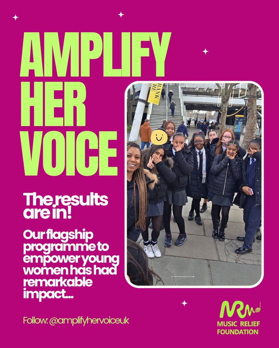 MusicReliefFou1's tweet photo. Amplify Her Voice is our flagship female empowerment programme, and the results are in!
When young women are given a safe, supportive space β measurable growth follows.
#AmplifyHerVoice #GirlsEmpowerment #YouthImpact #ConfidenceBuilding #SchoolsProgramme https://t.co/rKkklESiuj
