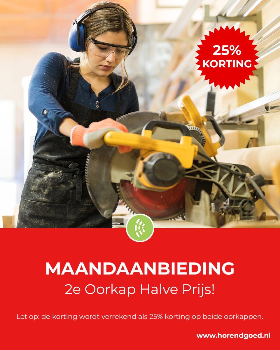 Het seizoen van klussen en tuinieren komt er weer aan, dus deze maand bij Horend Goed: 2e Oorkap Halve Prijs! Handig voor je partner en/of kind(eren). We hebben ze in alle soorten en maten, dus er is voor ieder wat wils!

🌍 horendgoed.nl/maandaanbieding
