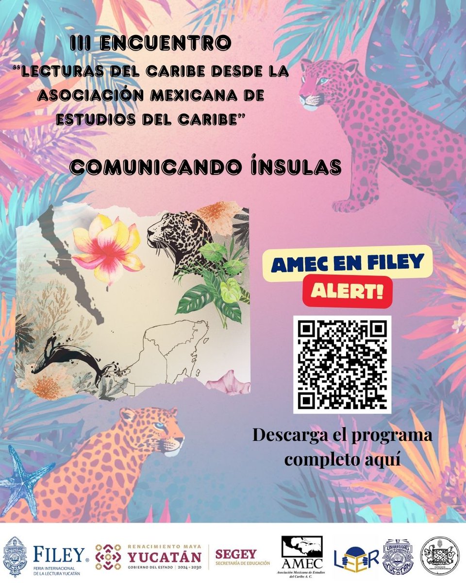 AMEC_oficial's tweet photo. 🗓️ ¡Agenda la fecha! El 16 y 17 de marzo llega el III "Encuentro de lecturas del Caribe desde la AMEC. Comunicando ínsulas" a la @la_filey📖

Disfruta de charlas, libros y actividades interactivas sobre el Caribe. 

📂 Consulta el programa aquí abajo.

#FILEY #LeerUADY #Caribe https://t.co/cN9B7cUlDF