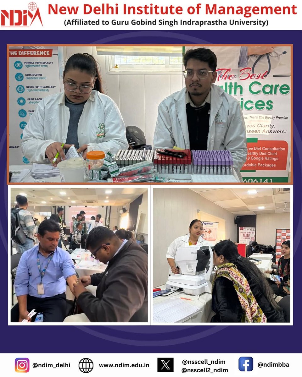 nsscell2_ndim's tweet photo. NSS Cell of NDIM (Unit 1 &amp; 2) in collaboration with IQAC and IIC organized Aarohan Health &amp; Dental Checkup 2.0 to promote preventive care and well-being on campus. 🦷✨

#NSS #Aarohan #HealthCheckup #DentalCare #NDIM https://t.co/KD9CINbpme