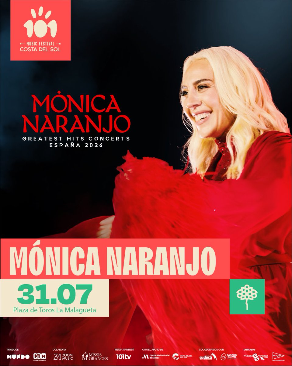 Málaga!!! Nos vemos el 31 de julio en la Plaza de Toros la Malagueta!! 🥳🥳🥳

Entradas ya disponibles en monicanaranjo.com y malagaentradas.com
