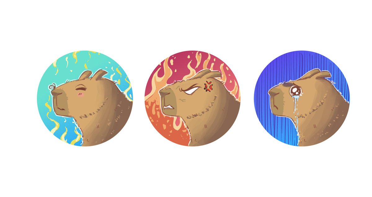 BL00M_Planet's tweet photo. Some Capybara emote commissions I finished earlier!! #ArtCommission #emotes #digitalart #Capybara #furry #furryart https://t.co/SFXx8ZfUtg
