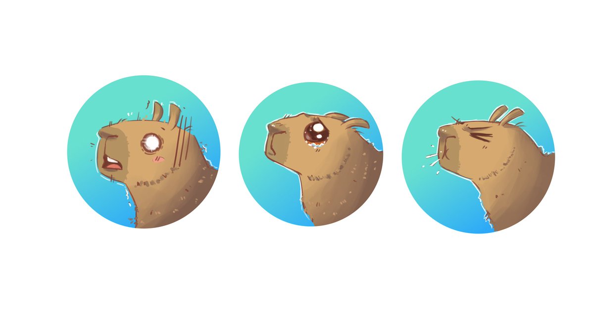 BL00M_Planet's tweet photo. Some Capybara emote commissions I finished earlier!! #ArtCommission #emotes #digitalart #Capybara #furry #furryart https://t.co/SFXx8ZfUtg