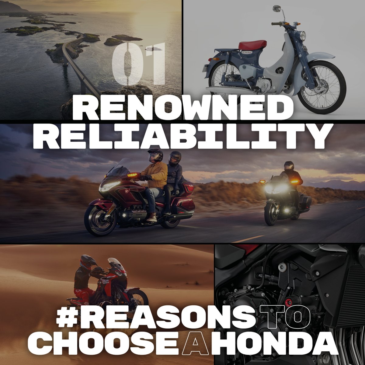 ChiswickBikes's tweet photo. Built on reliability and proven on UK roads, Honda motorcycles have been part of riders’ journeys for generations 🏍️

We’d love to hear your travel stories. How far has your Honda taken you?

View the range: https://t.co/3265sFbc4T

#HondaMotorcycles #ReasonsToChooseHonda https://t.co/2lDKgGmxi5