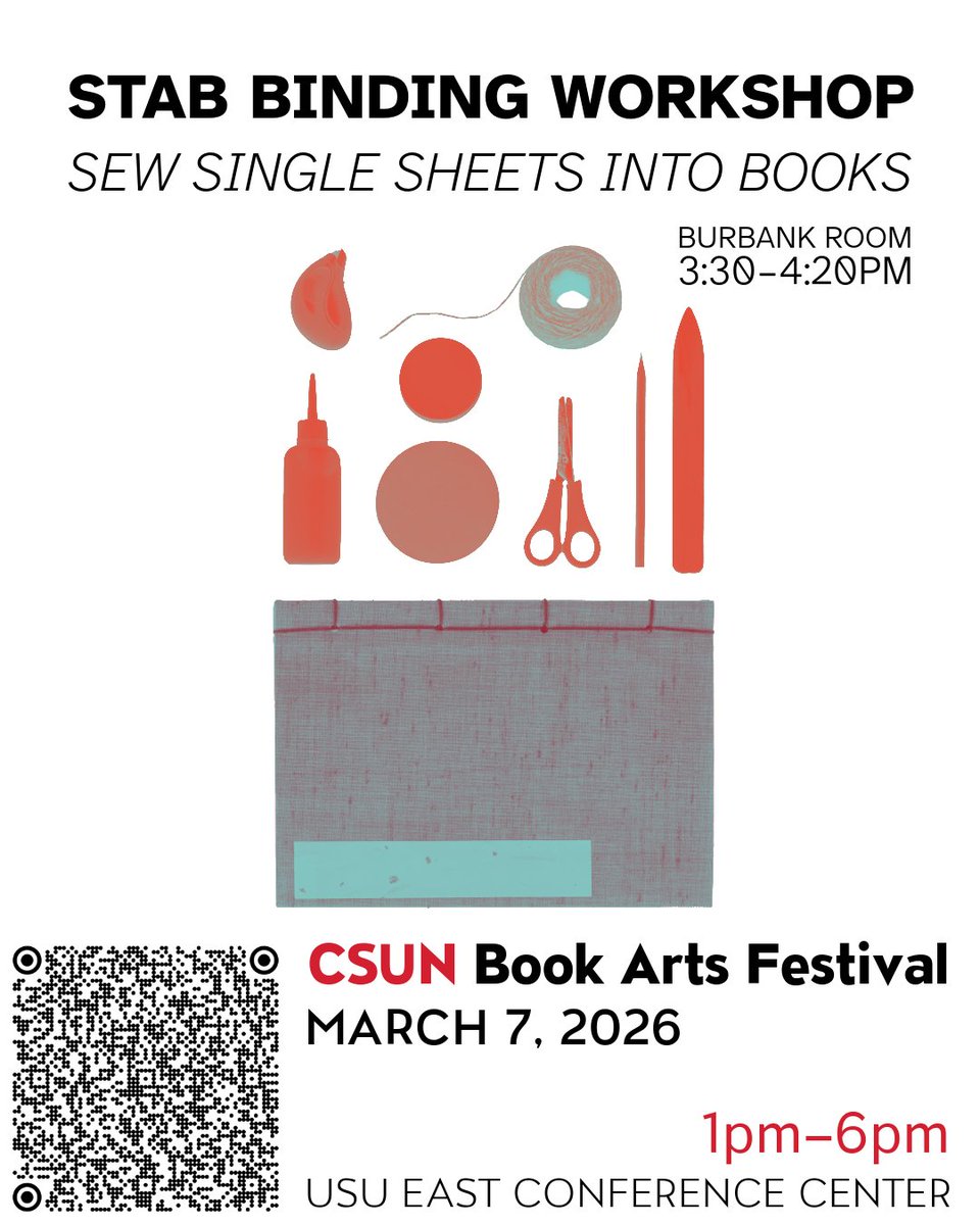 NrthrdgRvw's tweet image. Learn the art of stab binding

Transform single sheets into a stunning handmade book! Join Naomi on March 7th at the CSUN Book Arts Festival for a hands-on workshop crafting traditional stab-bound books. Take home your masterpiece! ✨

#BookBindingWorkshop #StabBinding #CSUNArts