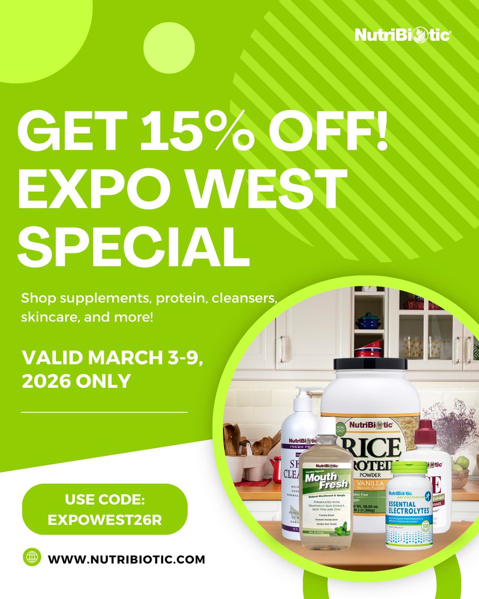 Expo West is here 🌿 Get 15% off March 3–9 with code EXPOWEST26R. Stock up now.