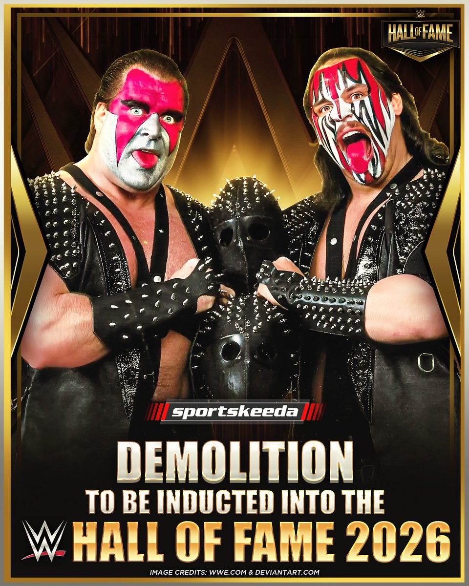 SKWrestling_'s tweet image. 🚨BREAKING:
Ax &amp;amp; Smash of Demolition have just been announced as the newest inductees into the WWE Hall of Fame Class of 2026.