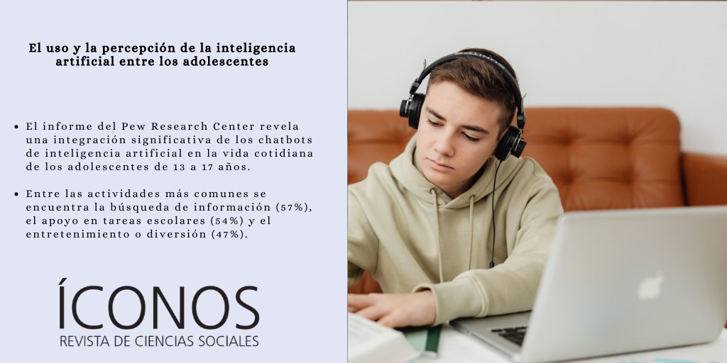 IconosFLACSO's tweet photo. #TipsEditoriales les presentamos contenido sobre los usos más frecuentes de la Inteligencia Artificial en los adolescentes: https://t.co/uOjyXpktmx #ComunicaCiencia #phdchat https://t.co/GzBeLdy5no