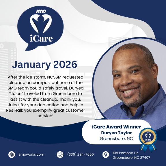 smoworks's tweet photo. 💙 Celebrating Duryea “Juice” Taylor, our iCare Award honoree! Thank you for all that you do, Juice! 
👉 Read more: https://t.co/9n0FgmFoVq
#smoworks #EmployeeRecognition #smoiCareAwards #CleanWithPurpose #janitorialservices https://t.co/l2ehRkomup