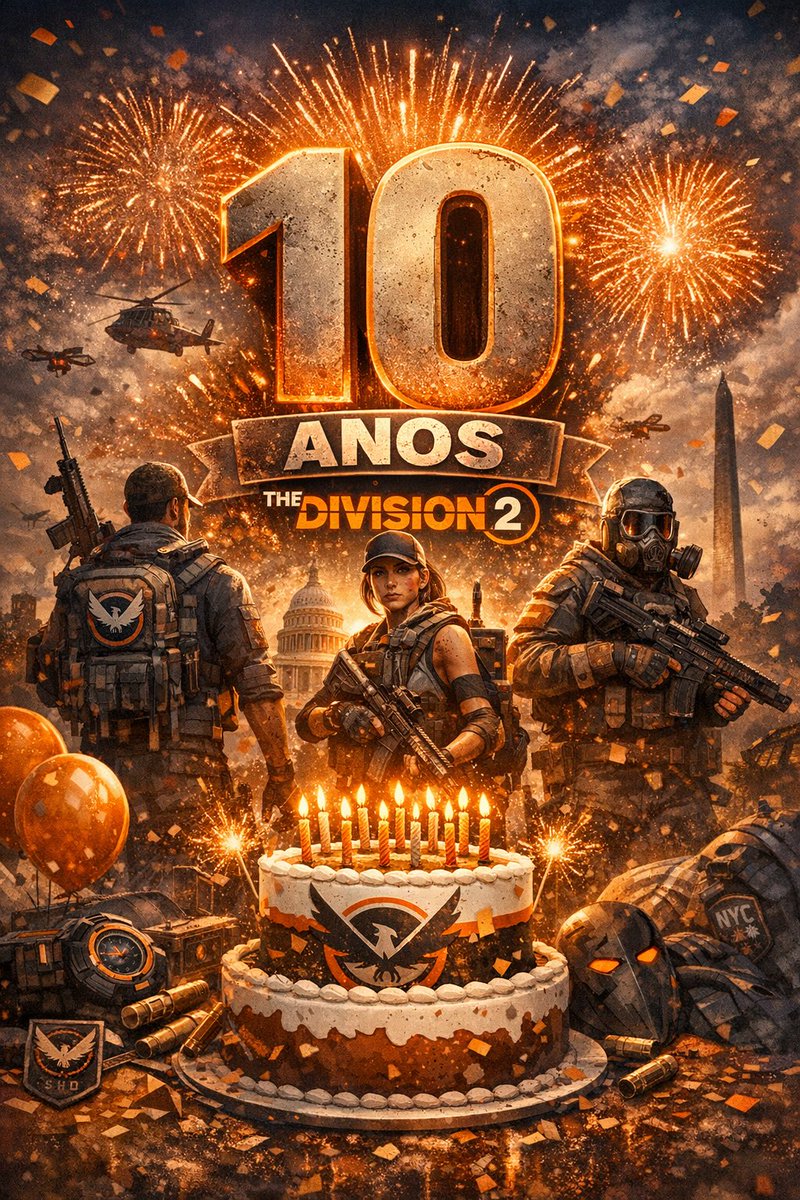 Parabéns agentes! No dia 15 de Março comemoramos este jogo que faz parte da minha trajetória. 
Amanhã teremos novidades e presentinhos! O evento de The Division 2 começa no dia 3 de março às 14h (BRT), nos canais oficiais da franquia no Twitch.