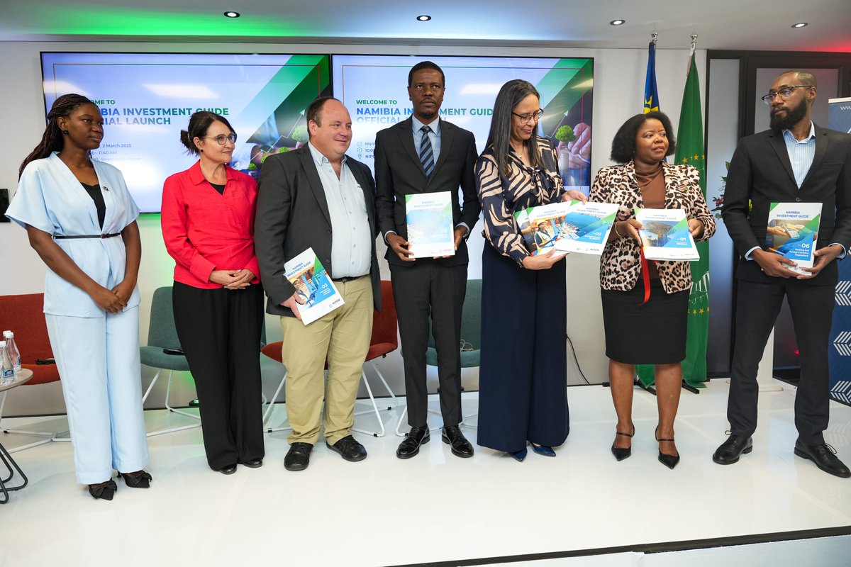 NIPDB's tweet photo. In an exciting development for investors, Namibia has unveiled the Namibia Investment Guide, a strategic initiative designed to enhance its status as a premier investment destination. The guide was launched today by Hon. Jenelly Matundu, the Deputy Minister of @MIRT_NAMIBIA. https://t.co/lPV2Q1Oexc