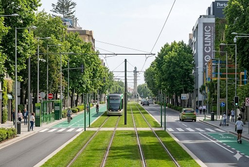 Só foi preciso 2minutos para a AI imaginar a cidade vibrante, com vida, multi soluções de mobilidade. Mas estes caralho só vêem cinzento, carros e asfalto.