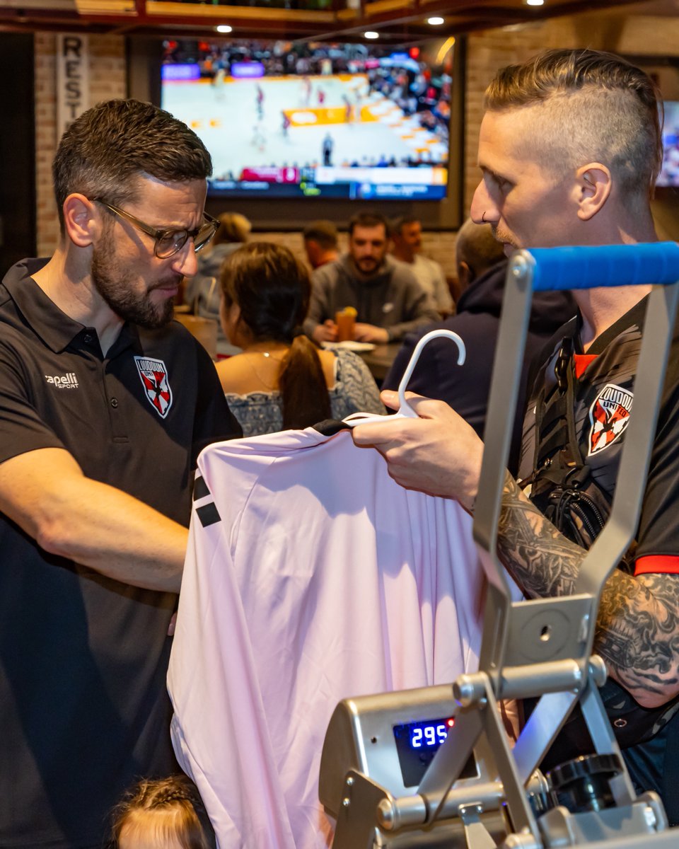 LoudounUnitedFC's tweet photo. Our 703 Collective members got an exclusive first look at the 2026 kits on Saturday 🤩🔥 A huge thank you to @BWingFactory - Leesburg for hosting such an awesome night!

You’ll find us right back here for our away matches and World Cup watch parties 👀🌍 Be on the lookout for more event information coming soon!