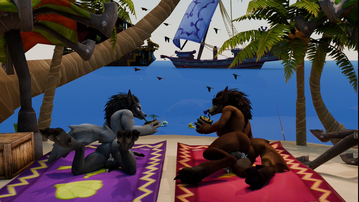 Sunny beach Day for <a href="/Ulfgar89/">Ulfgar89</a> and Gift for <a href="/WolffRick94/">WolfRick's art 🐺</a> of 
Nonan and Ori relaxing after a bit of Fun at the beaches of Zulandar
#nsfw #worgen #wownsfw #blendernsfw