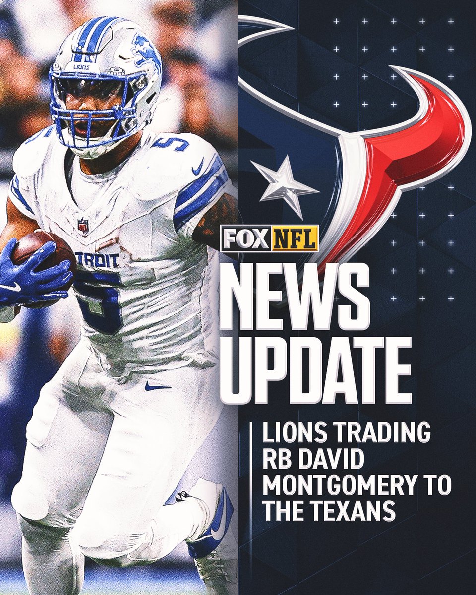 The #Lions are trading RB David Montgomery to the #Texans, per multiple reports