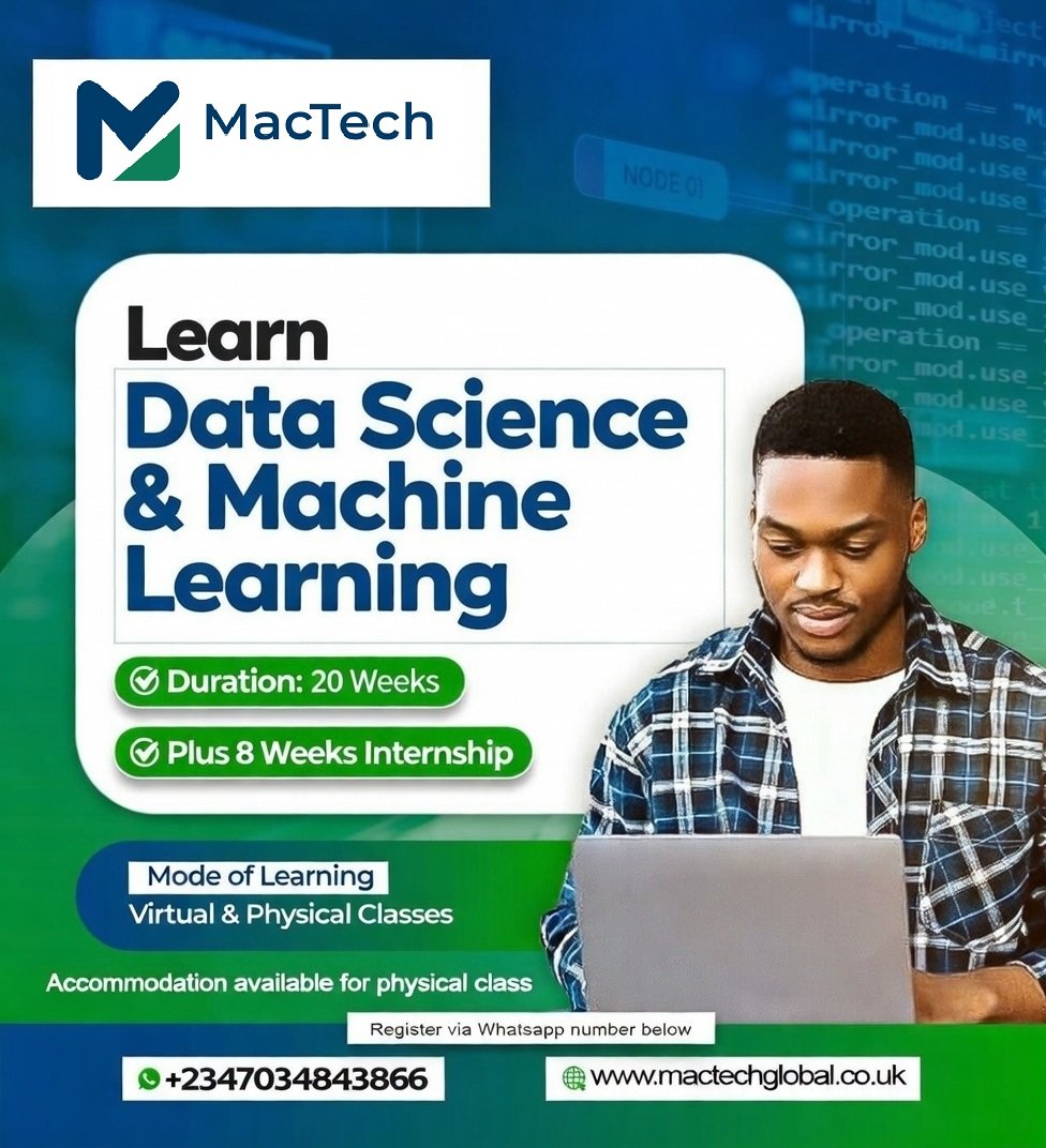 makinroye's tweet photo. April Intake is Here! 🔥
MacTech Global Solutions Ltd.
Learn. Build. Succeed.
Accommodation available for people outside Osogbo.
Enroll Now!
@iamMacAfeez @Cheyih_Viktah @Duithaw08925 @InsideOsogbo @FoluboiNg @IamIfedamola @Osogbo247 @Osunosogbofest_ https://t.co/M1WtelpE0j