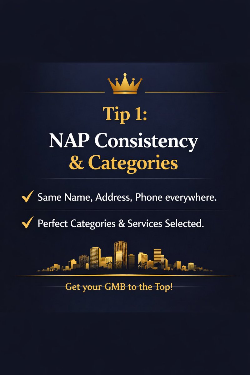 Dkprogroup's tweet photo. Want your Google Business Profile to rank in the Top 3 (Maps)? 🔥
Here are 5 proven actions that move the needle fast:

✅ 1) NAP Consistency + Categories
Same Name/Address/Phone everywhere + correct primary category.

✅ 2) Reviews Velocity + Responses
Get reviews consistently (not all at once) + reply to every review.

✅ 3) Photos Weekly + Geo-Tagged
Fresh photos every week + location signals = stronger relevance.

✅ 4) Post Weekly Offers/Updates
Posts = activity signals. Use promos, updates, events, and FAQs.

✅ 5) Local Relevance (Citations + Service Areas + Q&A)
Clean citations, accurate service areas, and answer questions publicly.

#googlebusinessprofile #googlemybusiness #gmbseo #localseo #googleranking #googlemapsseo #smallbusinessmarketing #localbusiness #seoagency #miamibusiness #fortlauderdalebusiness #southfloridabusiness #leadgeneration #digitalmarketing