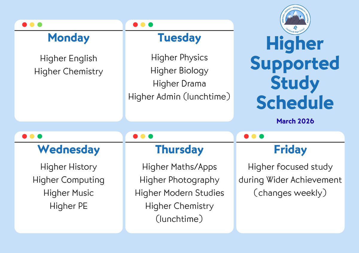 castlemilk_high's tweet photo. Throughout March, we’re running supported study sessions to help pupils prepare, revise and boost confidence.

Make the most of these extra opportunities! #ambition #supportedstudy https://t.co/9XiBh86gxn